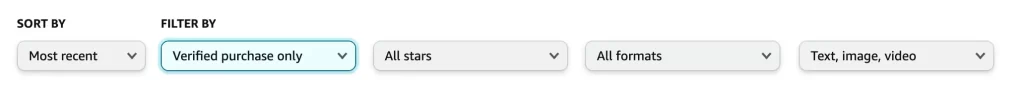 Amazon All Reviews Filter